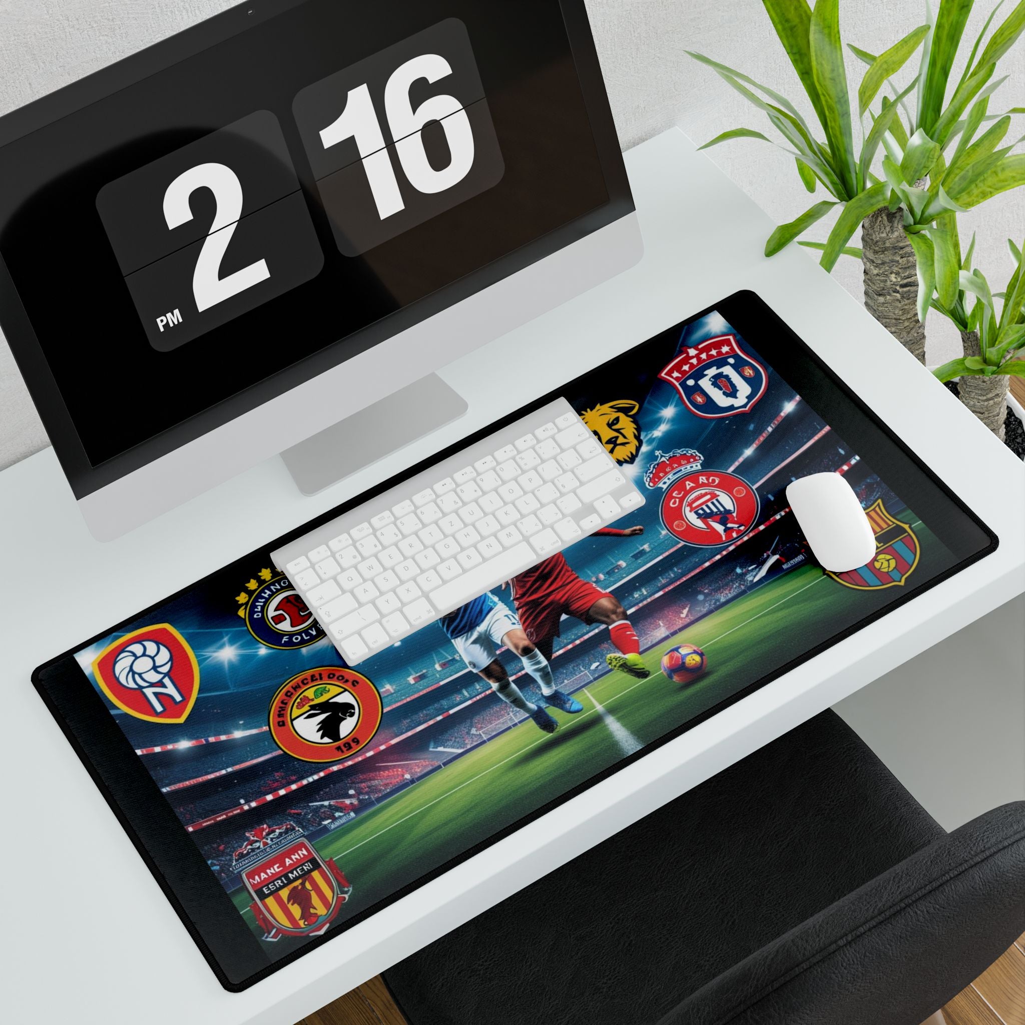 Schreibtischunterlagen mit Sportmotiven, Gaming auf dem Tisch