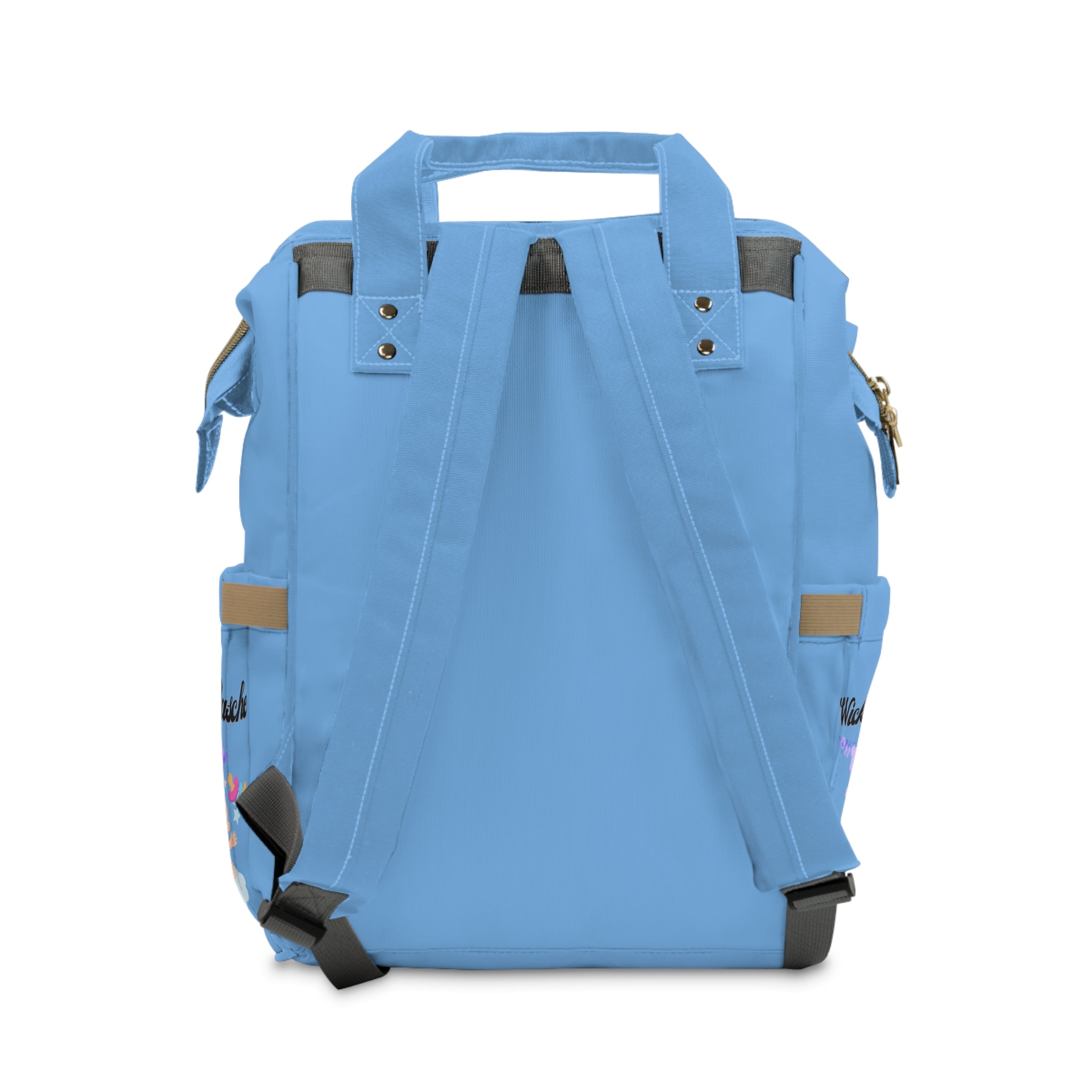 Stylischer multifunktionaler Wickelrucksack für moderne Eltern Hellblau Gurte