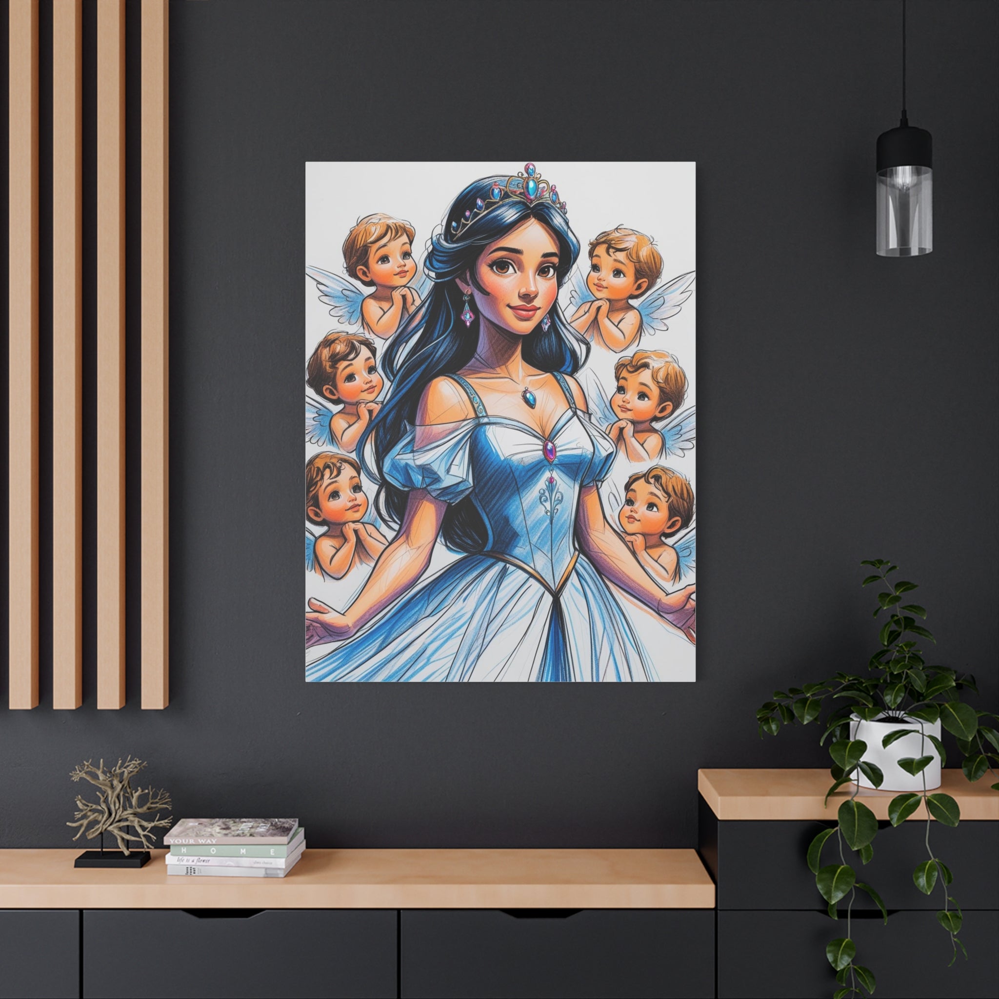 Leinwand Prinzessin-Fee über die Anrichte