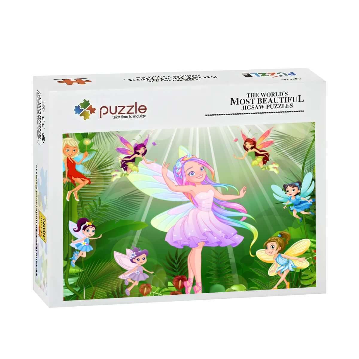 500-teiliges Holzpuzzle (horizontal) mit Feenmotiv und UV-Druck auf Lindenholz, bietet eine langlebige, sichere und angenehme Puzzle-Erfahrung.