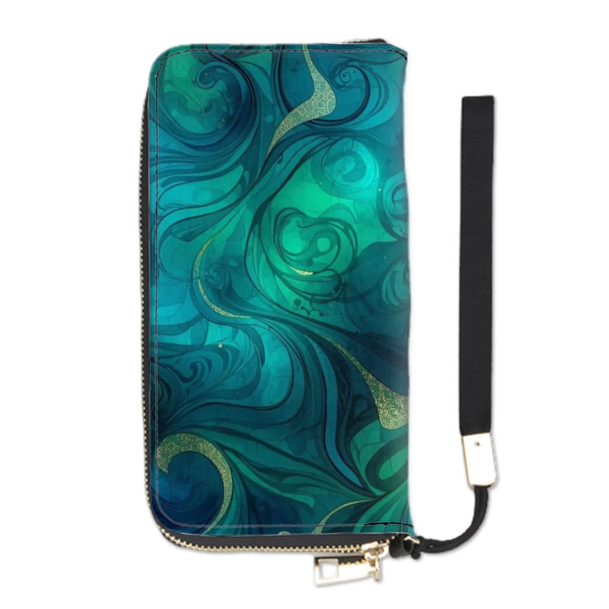 Clutch-Geldbörse für Damen aus PU, doppelseitiger Druck, mit Aufbewahrungsbeutel-Set, ideal für Karten und Bargeld, Größe 4,1&