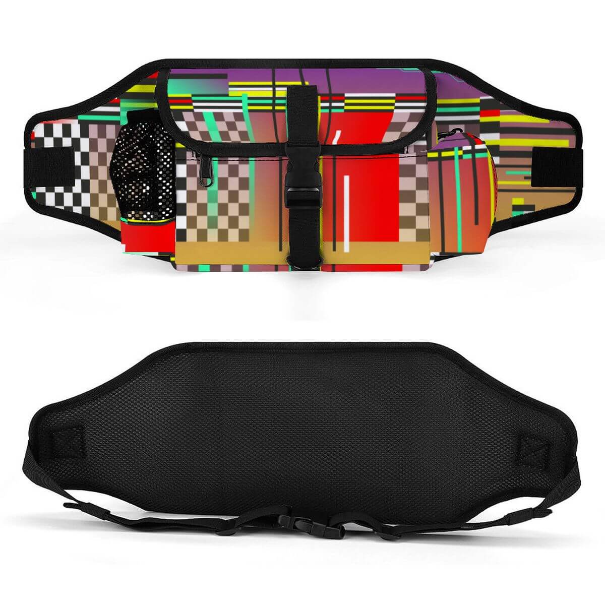 Hüfttasche für das Outdoor-Training von Haustieren mit buntem Design und praktischen Fächern.