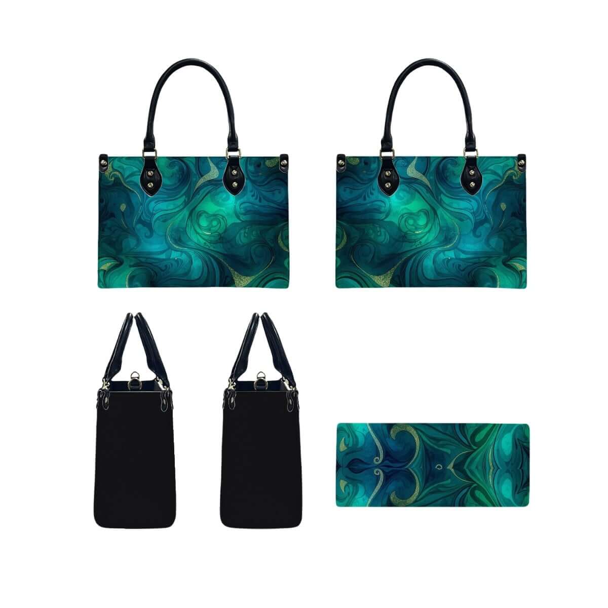PU Tote Bag for Women with unique patterns, high-quality PU material, UV printed, available in multiple sizes. Details für PU-Tragetasche für Damen ansehen.