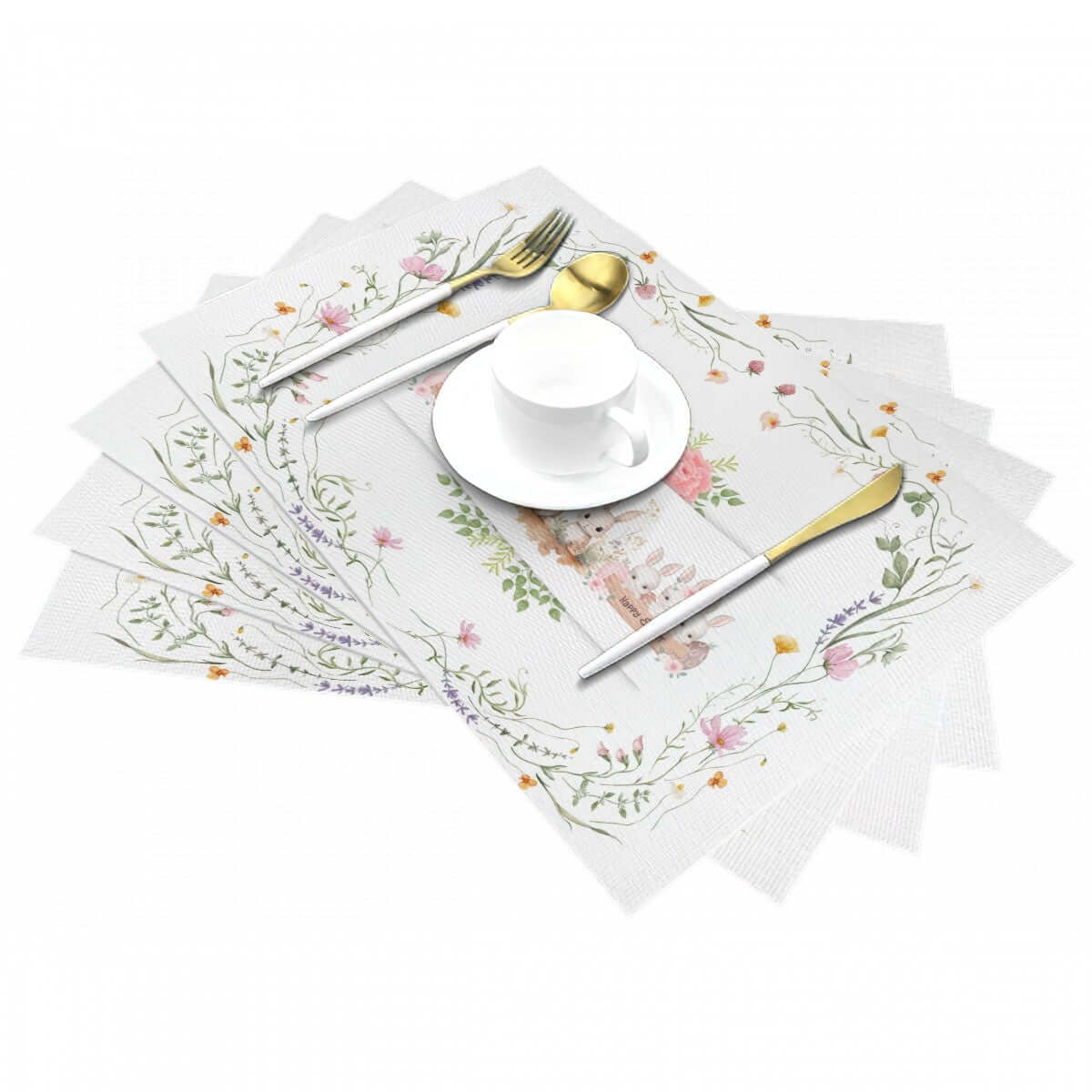 Tischset aus gewebtem PVC mit floralem Design, hitzebeständig, kratz- und fleckenresistent, perfekte Tischdekoration. Details für Tischset aus gewebtem PVC ansehen.