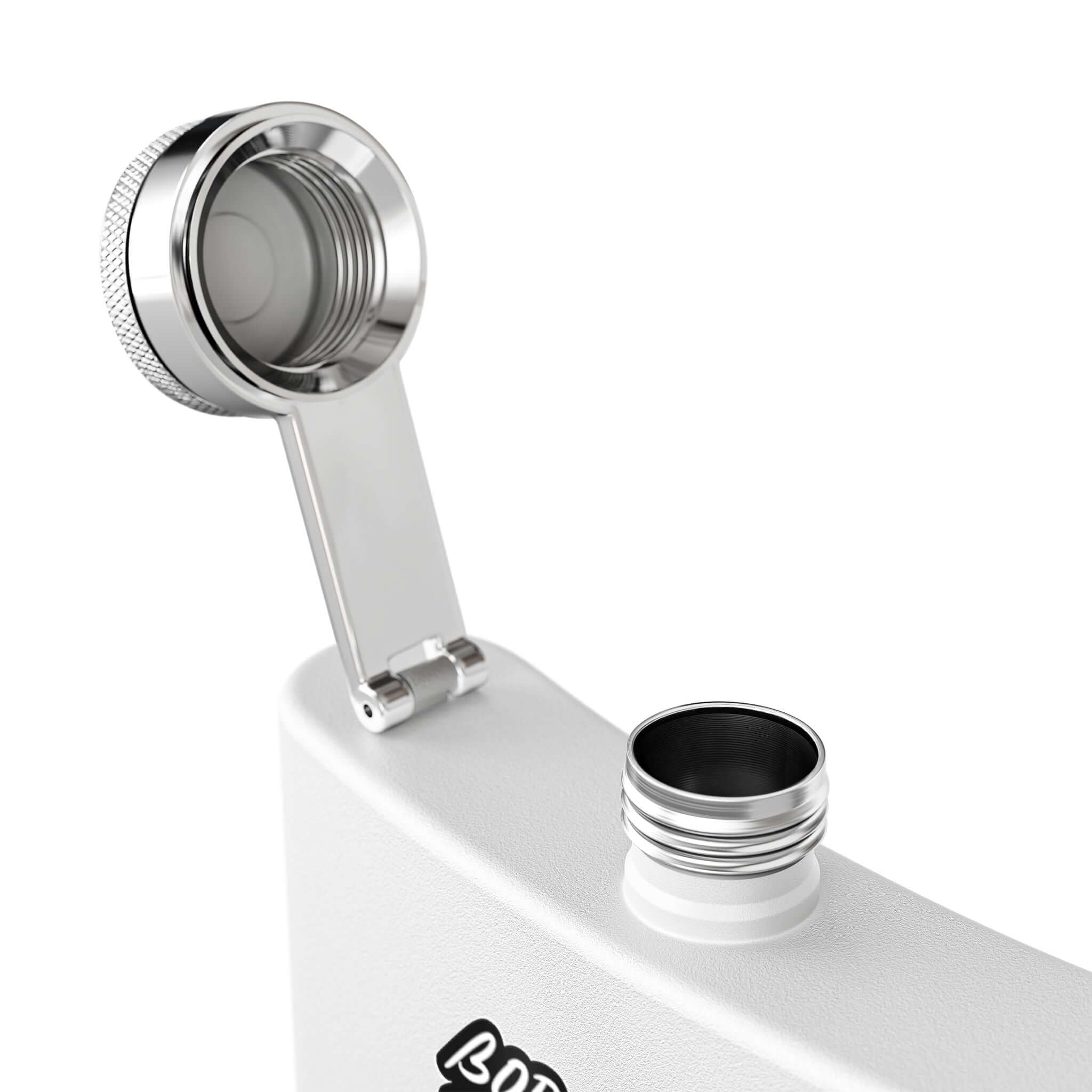 Edelstahl-Flachmann Born to Rock 170 ml mit offener Verschlusskappe für Musikliebhaber