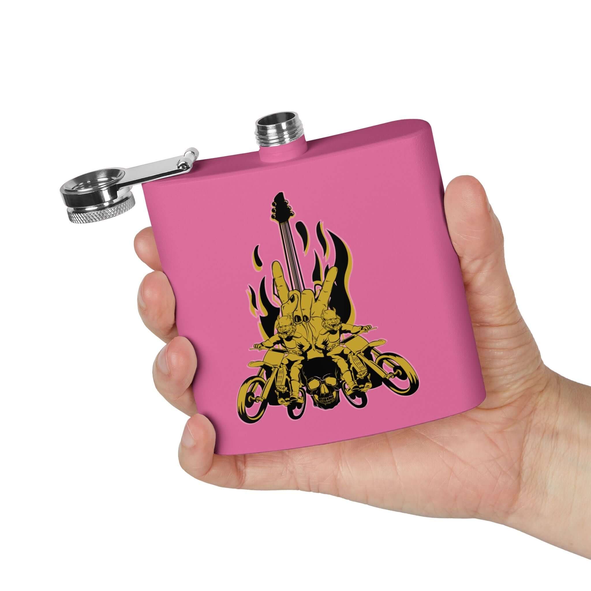 Edelstahl-Flachmann mit Rock &