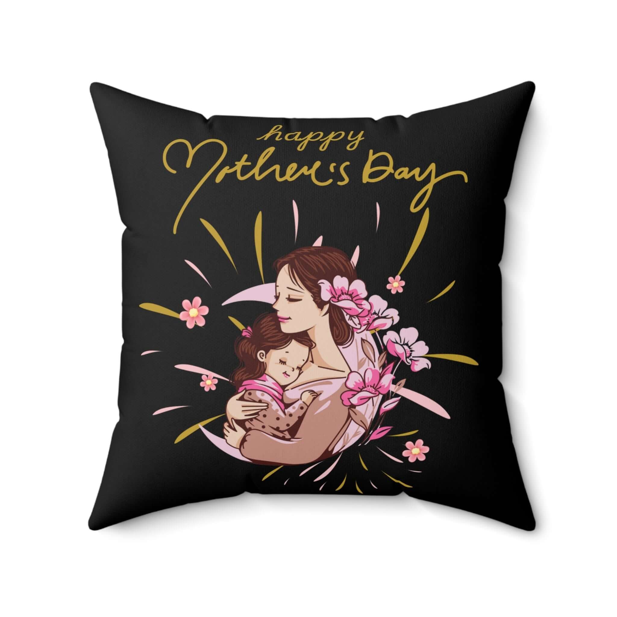 Kissen zum Muttertag mit Aufdruck Geschenk für Mama – Dekoratives Design mit Mutter und Kind