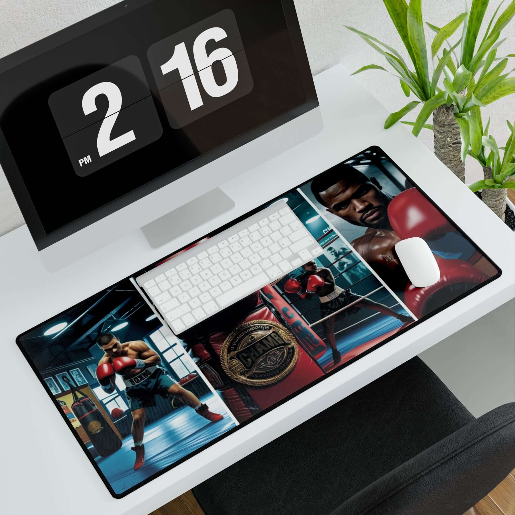 Schreibtischunterlage mit Box Motiv, Ideal fürs Homeoffice