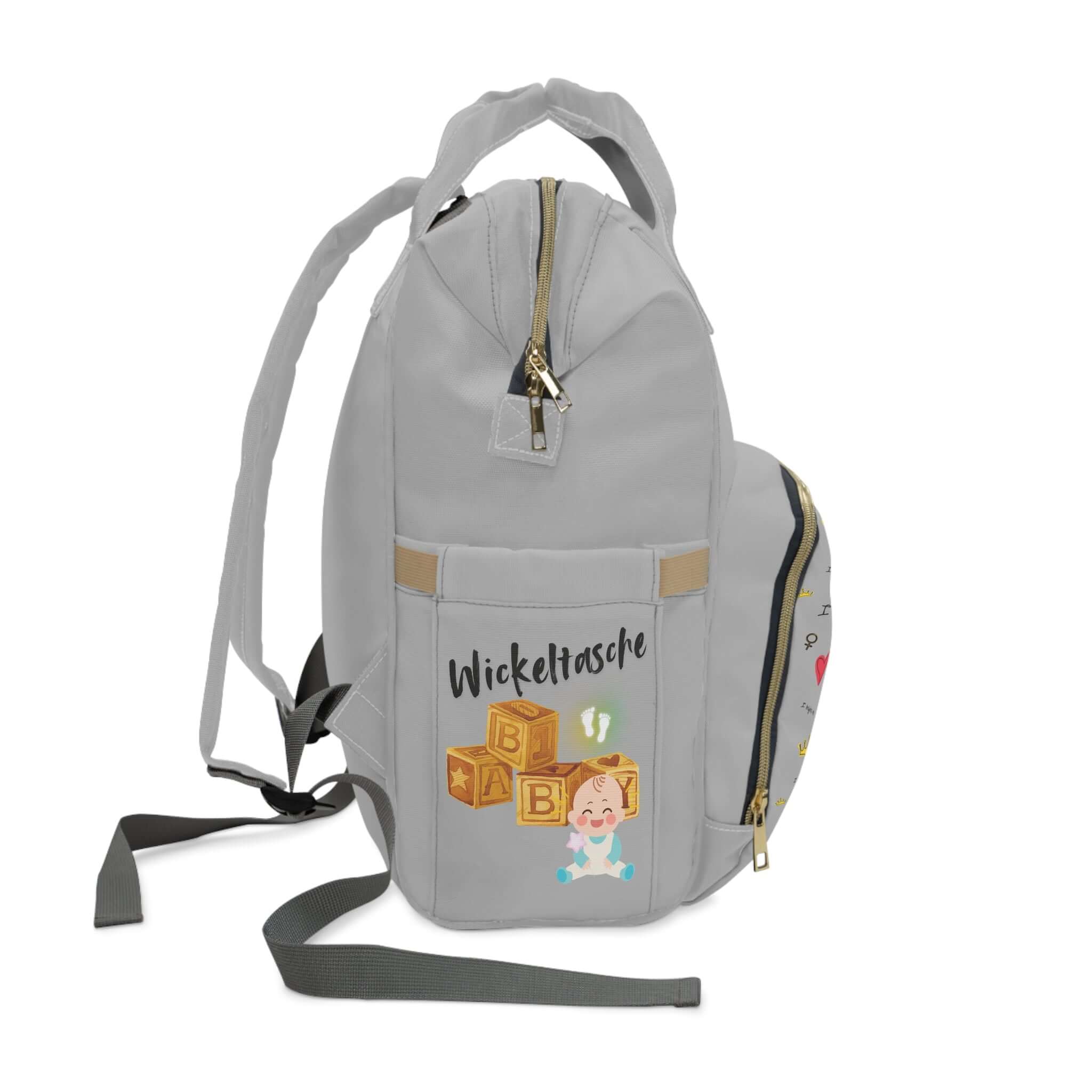 Stylischer multifunktionaler Wickelrucksack – Schicke Baby-Essentials für Eltern - Design-Familientruhe