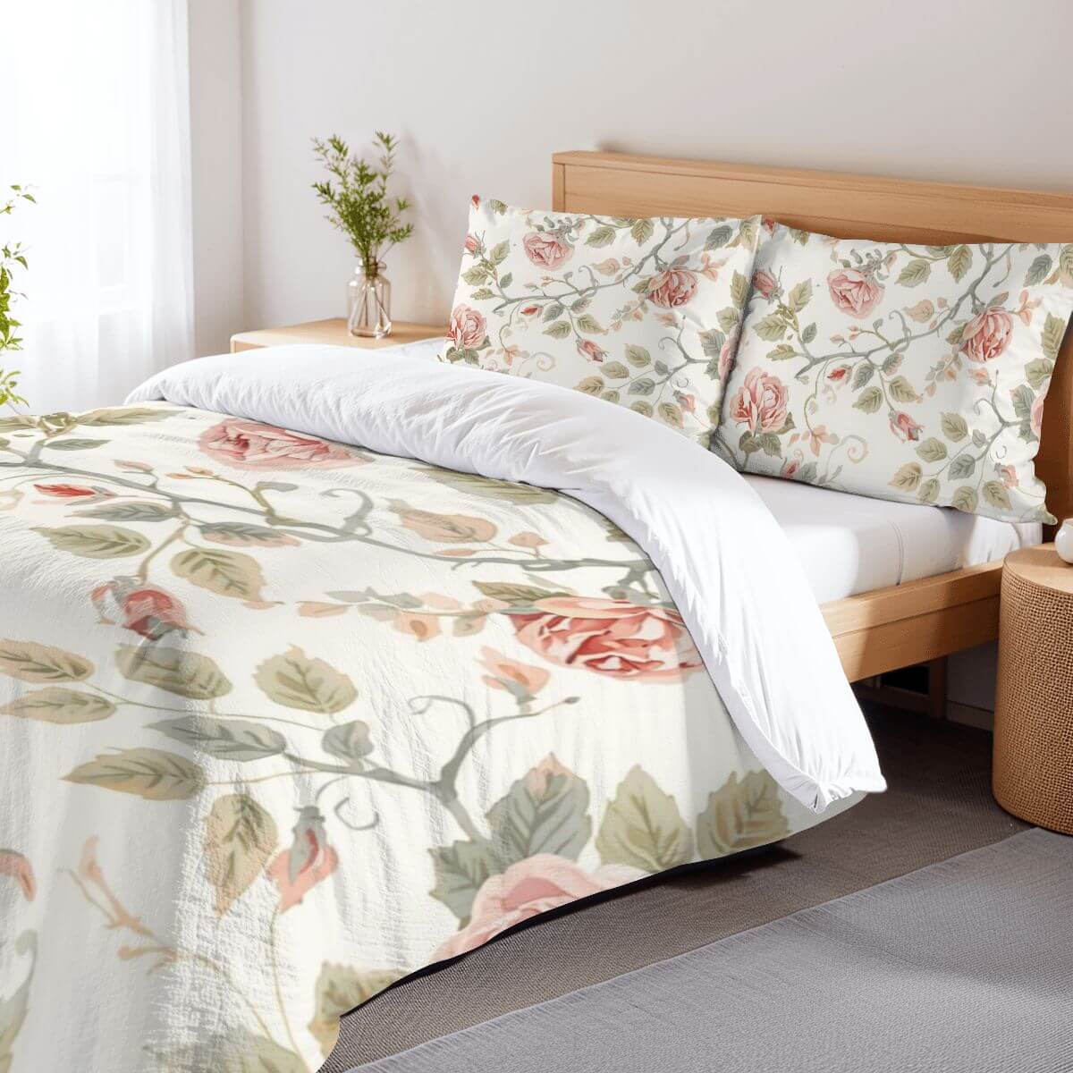 Bettwäsche – Classic Elegance Kollektion mit floralem Design in sanften Farben, luxuriöse Qualität für alle Jahreszeiten geeignet