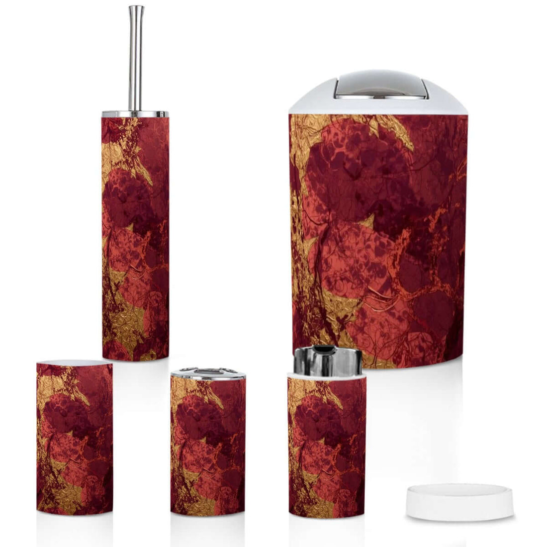 Badezimmer-Accessoires-Set, 5-teilig in elegantem Design aus hochwertigem Kunststoff, leicht, langlebig und wasserfest, ideal für das Bad.