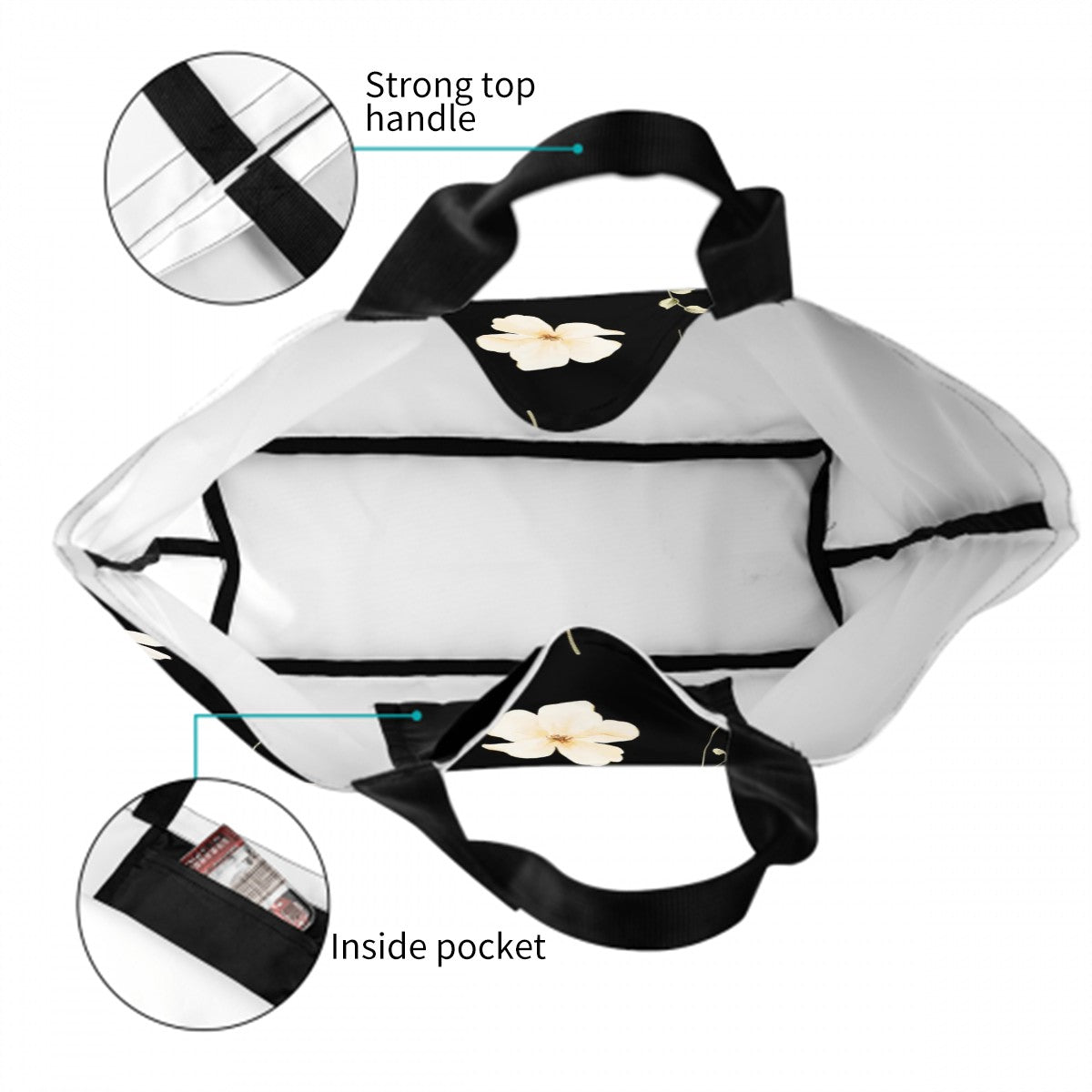 Große Schultertasche für Damen mit starkem Griff und Innentasche, Material aus 100 % Polyester, Größe 19,7"x15,7"x5,9".