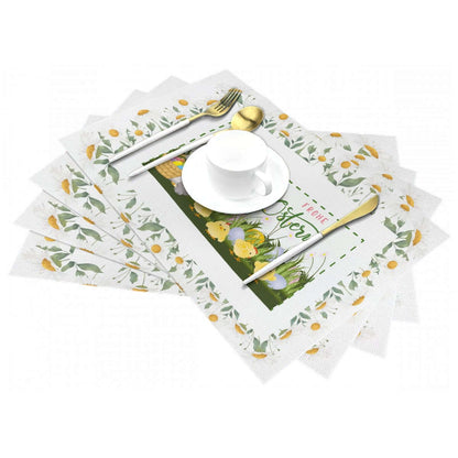 Tischset aus gewebtem PVC mit Osterdesign, hitzebeständig bis 80°C, kratz- und fleckenresistent, schützender Tischmatte, Details ansehen
