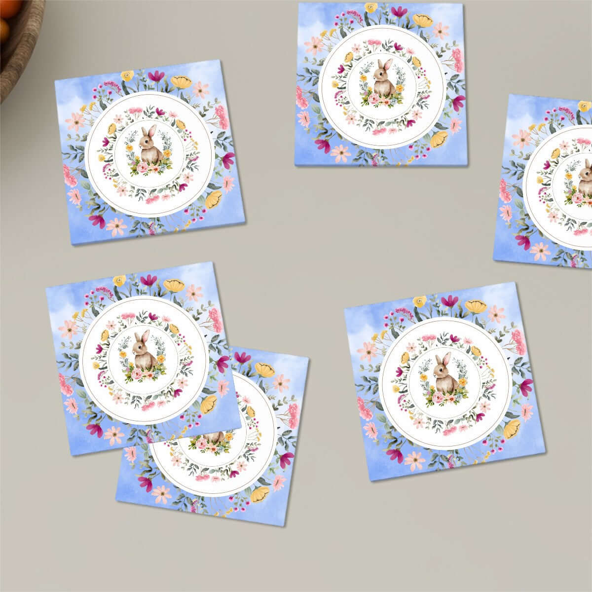 Quadratische Keramikuntersetzer, 6 Stück, mit floralem Design, 4x4 Zoll Größe, UV-Druck, umweltfreundliches keramisches Material