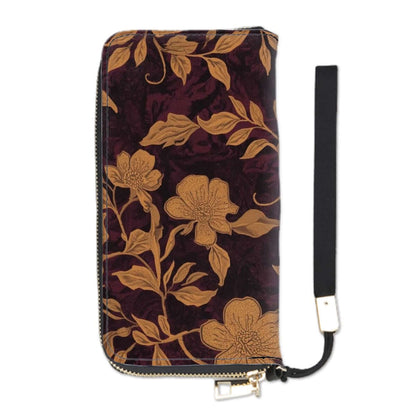 Clutch-Geldbörse für Damen aus PU mit UV-Druck, florales Design, 4,1"x7,9", große Kapazität, mehrere Kartenschlitze, double-sided print.