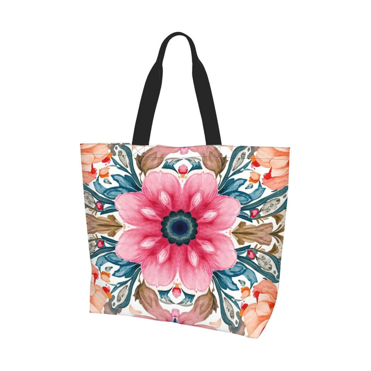 Große Schultertasche für Damen mit floralem Design, wasserabweisend, 100 % Polyester, 19,7"x15,7"x5,9"