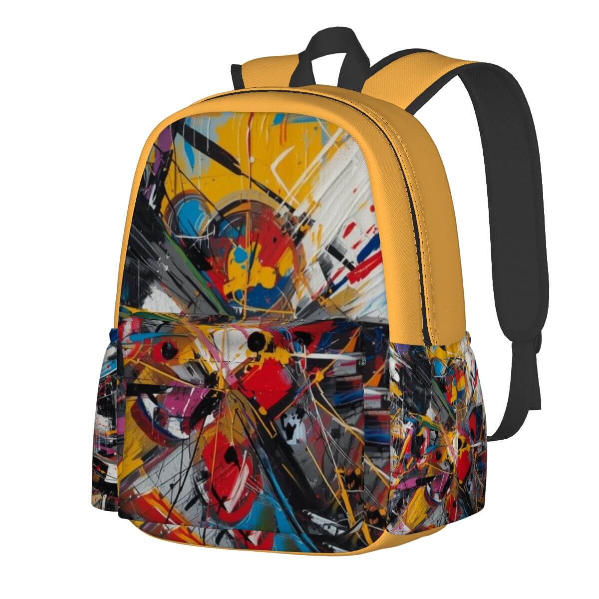 Geräumiger Oxford-Rucksack mit Seitentaschen, bunter einseitiger Sublimationsdruck, ideal für stilvolle Aufbewahrung.