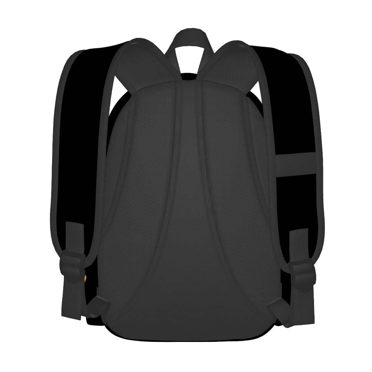 Rückansicht eines geräumigen Oxford-Rucksacks mit Seitentaschen, aus hochwertigem Oxford-Stoff, ideal für vielfältige Anwendungen.