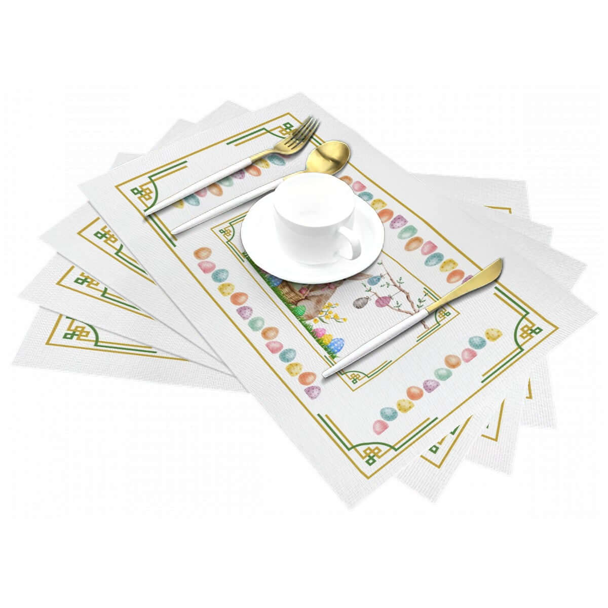 Tischset aus gewebtem PVC mit floralem Design, hitze- und kratzresistent, 18x12 Zoll, Details für Tischset aus gewebtem PVC ansehen