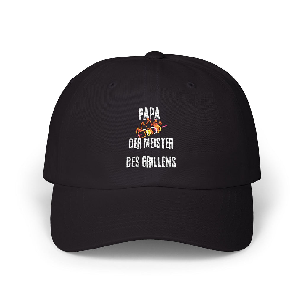 Low Profile Baseball Cap für den Papa mit ein Spruch in Schwarz