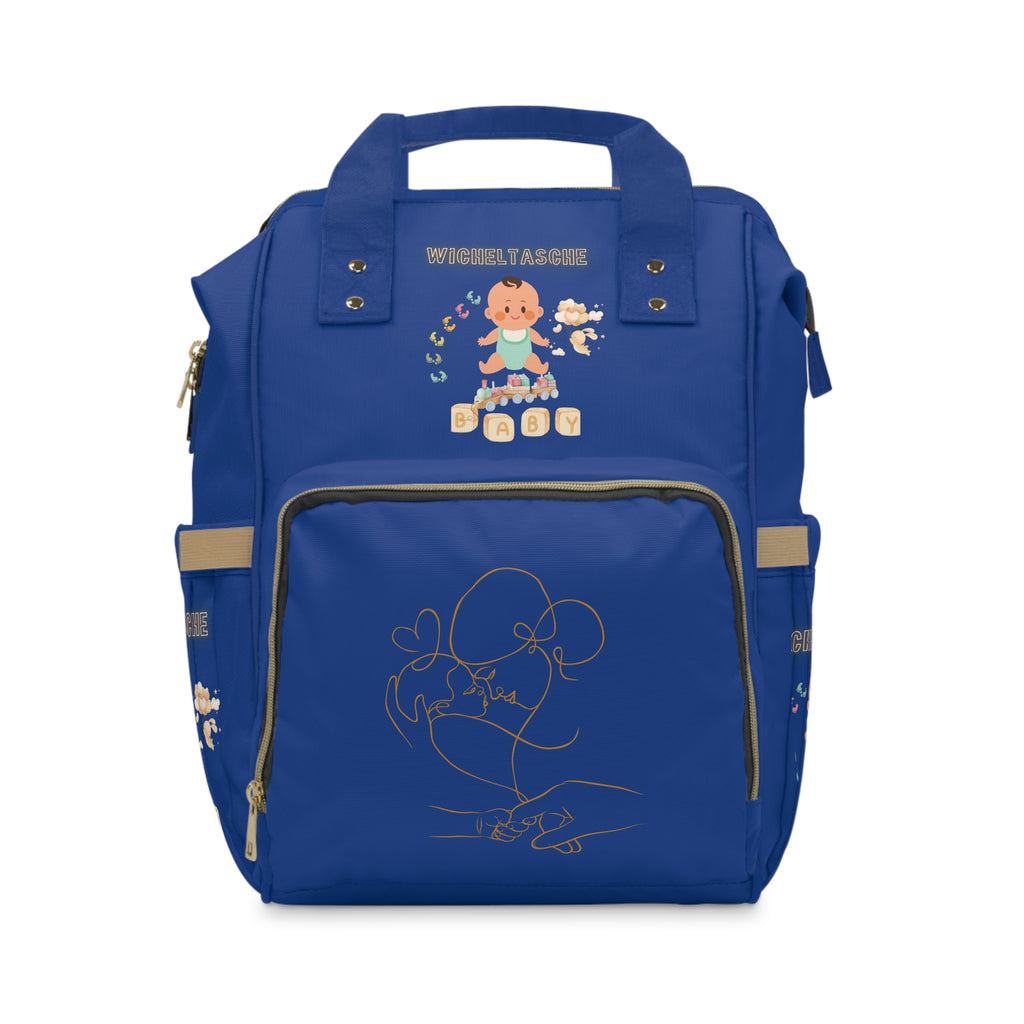 Stilvoller multifunktionaler Wickelrucksack für junge Mütter – Baby Essentials Gear blau