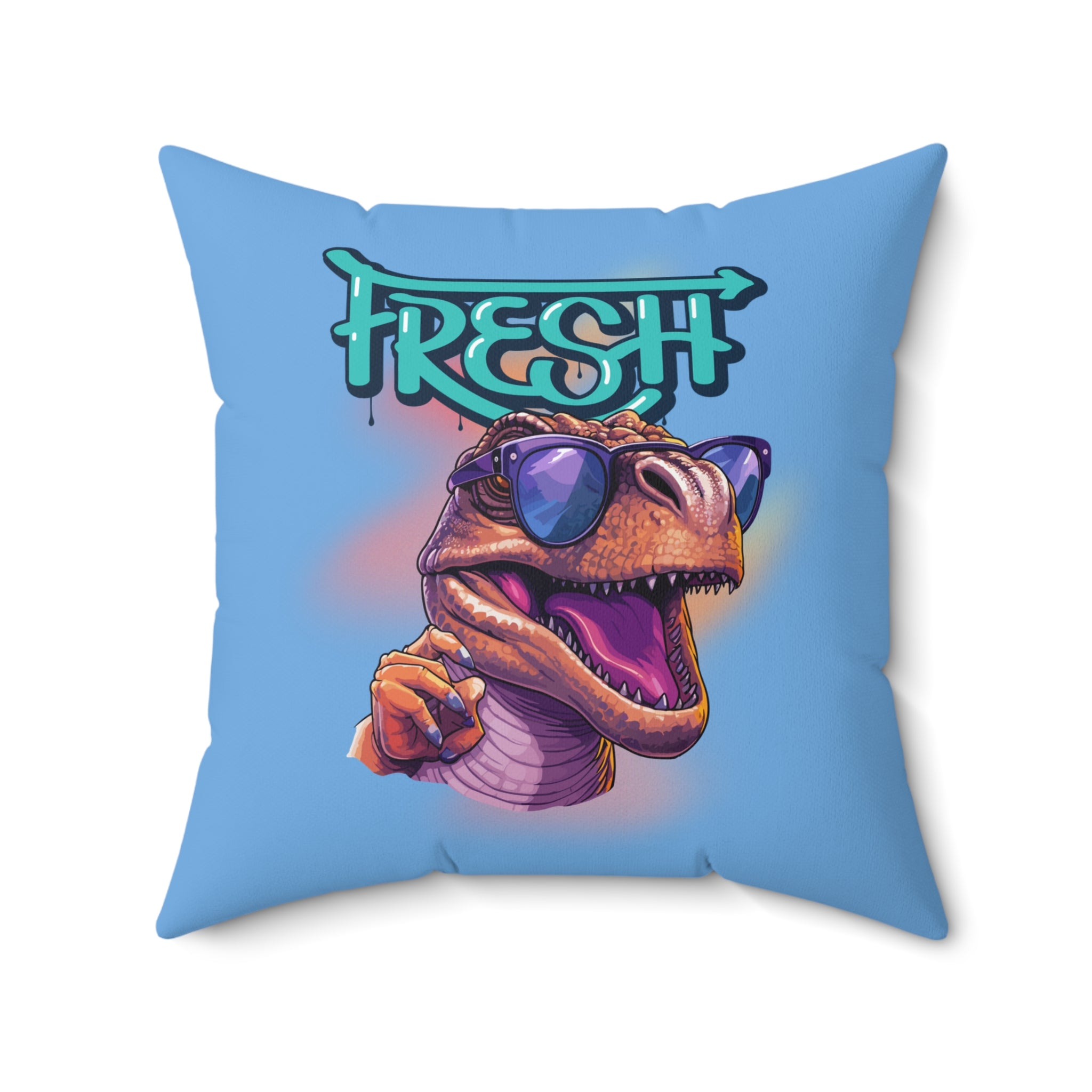 Frisches Dinosaurier-Kissen – Funky Home Decor Hellblau