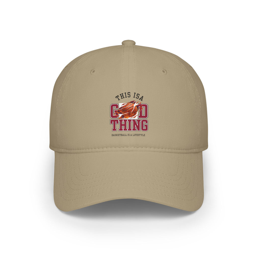 Low Profile Baseball Cap n der Farbe Khaki mit ein Design