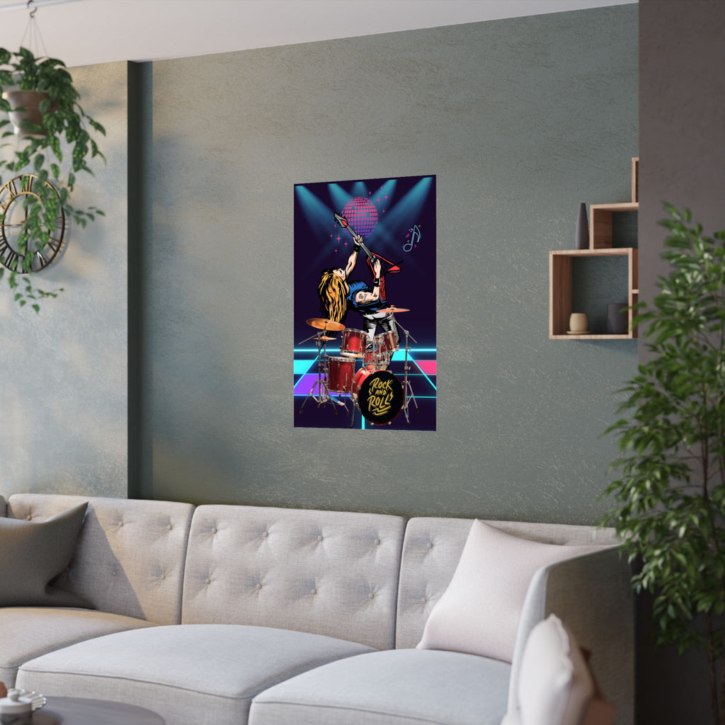 Rock and Roll Satin Poster, Musik Wandkunst, Retro Deko hängt über das  Sofa