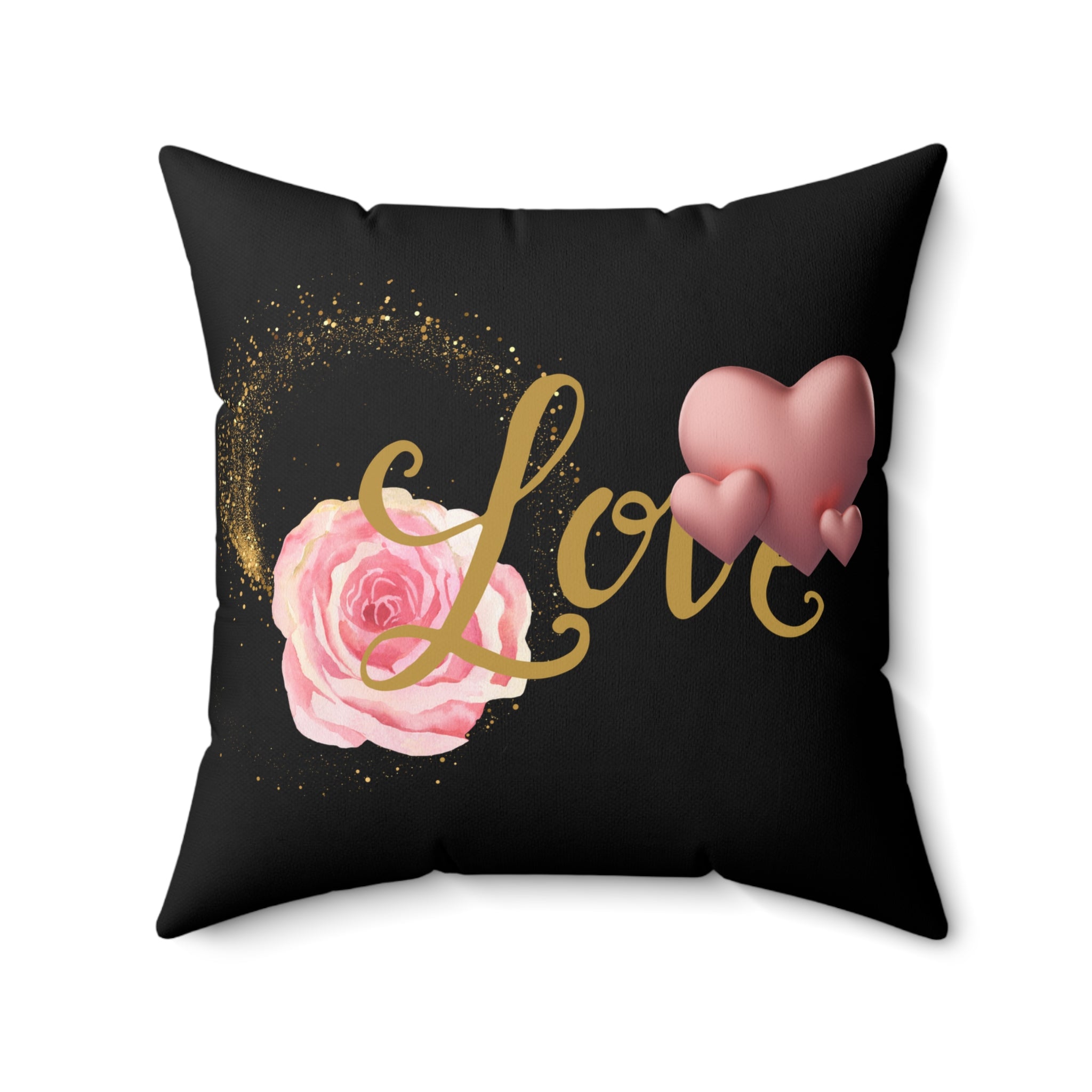 Love Rose Dekokissen, Valentinstagsgeschenk mit drei Herzen