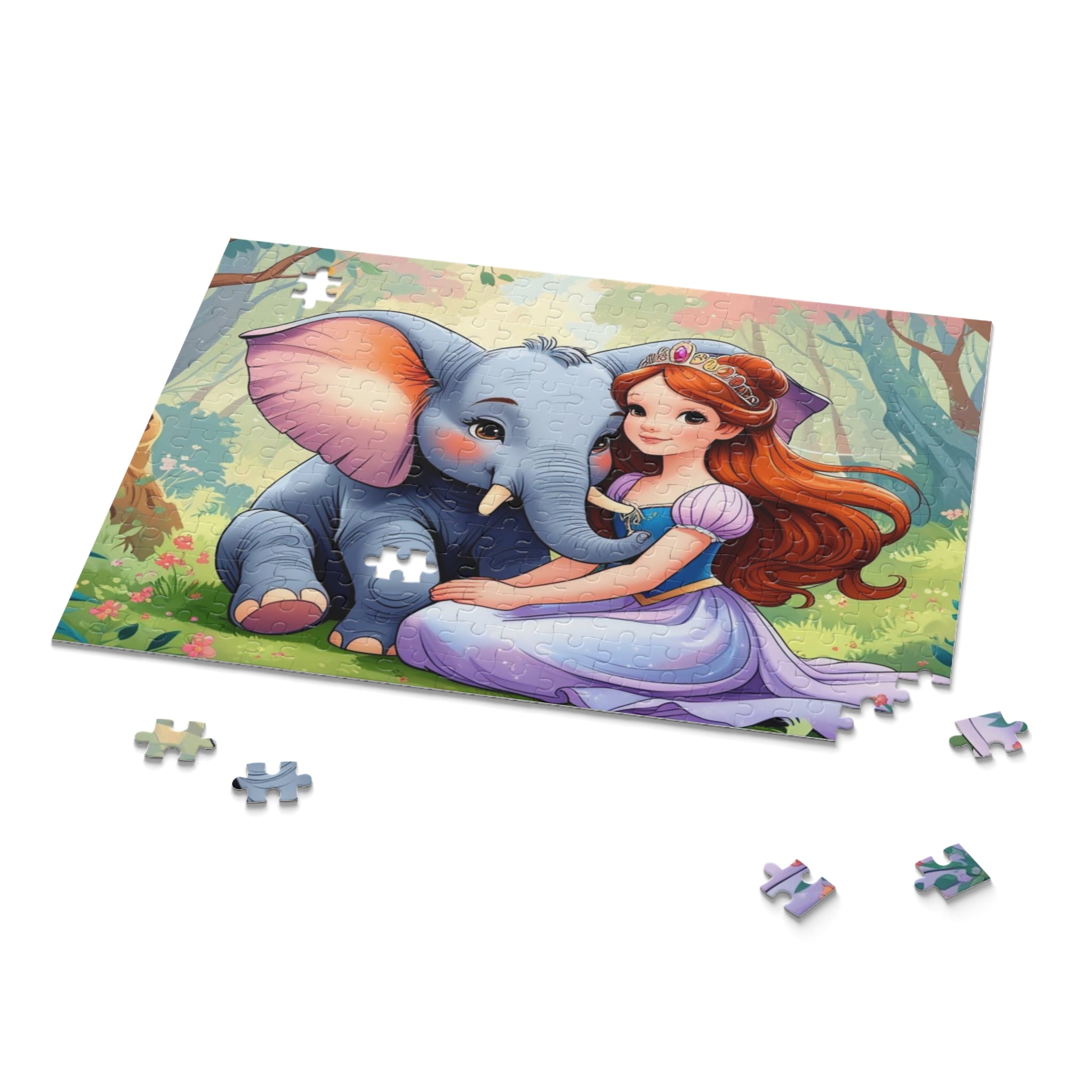 Puzzle Märchenhaftes Prinzessinnen- und Elefanten