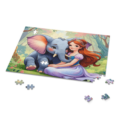Puzzle Märchenhaftes Prinzessinnen- und Elefanten