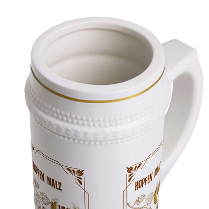 Beer Stein Krug Krug Liebe ist wahre Liebe 22 oz with gold accents, wide handle, and detailed design for Herren