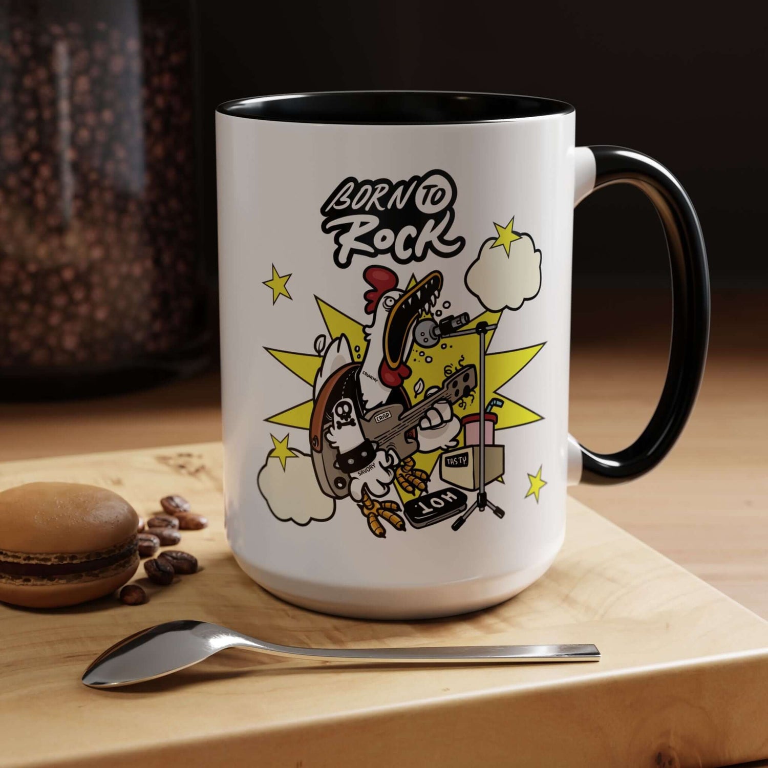 Details für Kaffeetasse - mit Gitarren Cartoon Akzent 