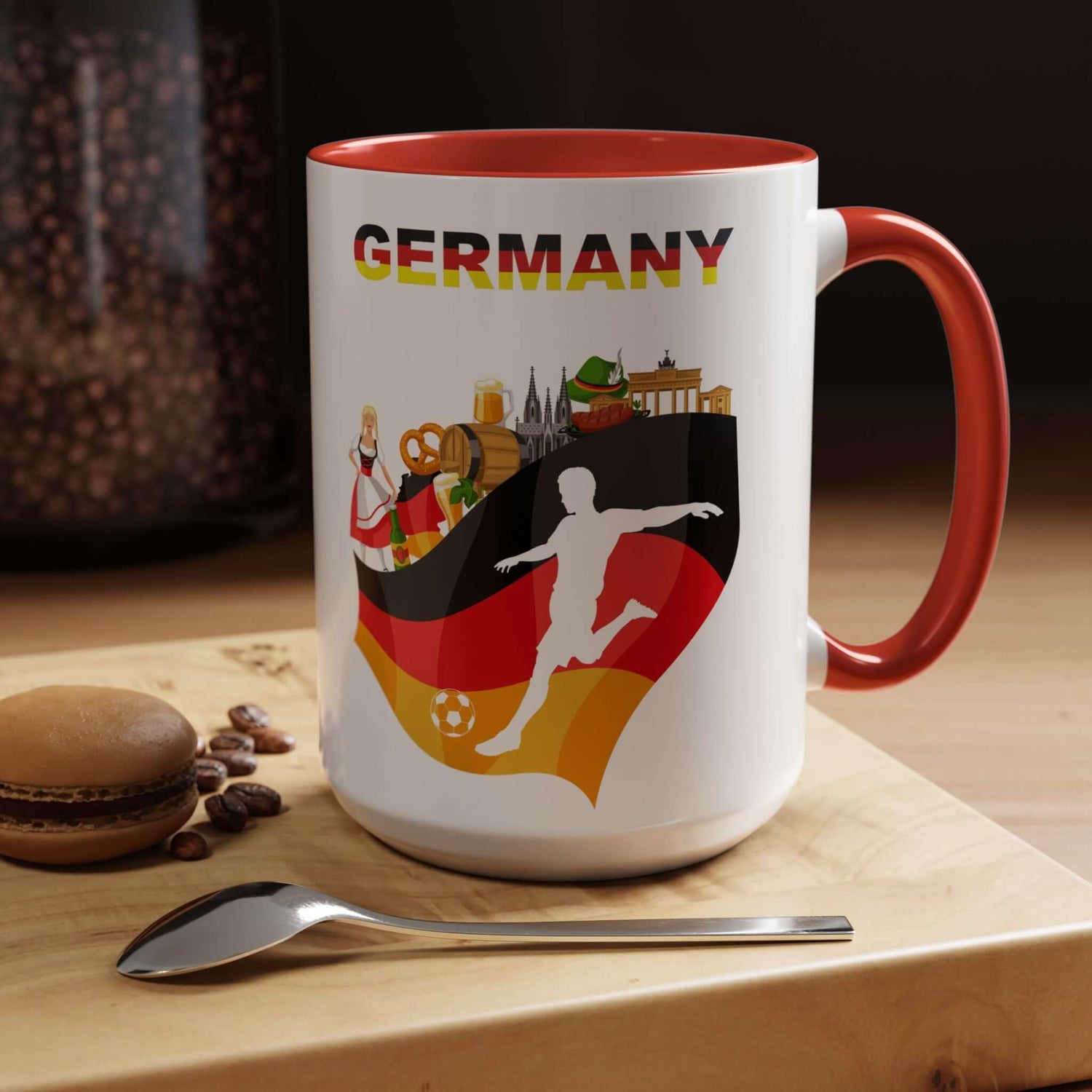 Details für Kaffeetasse mit deutscher Fußballflagge 