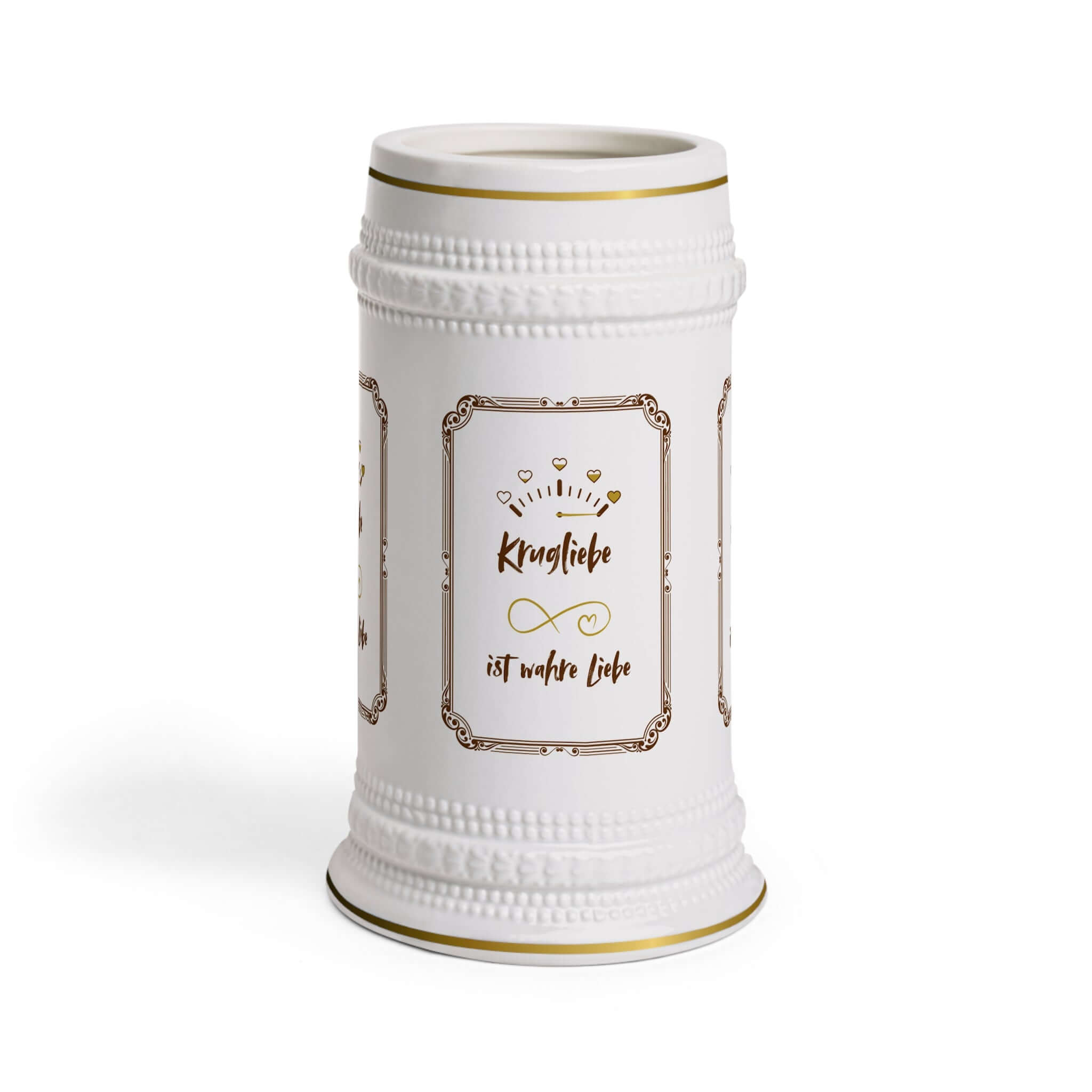 Beer Stein Krug Krug Liebe ist wahre Liebe, 650ml ceramic beer stein with gold rim, ideal for Herren