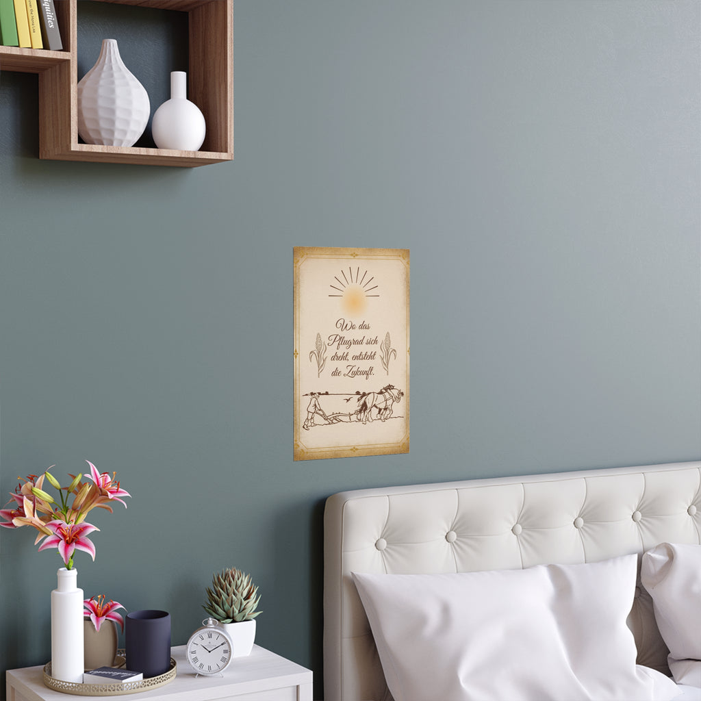 Rustikales Seidenposter mit motivierendem Zitat, Vintage-Bauernhof-Dekor an die Wand