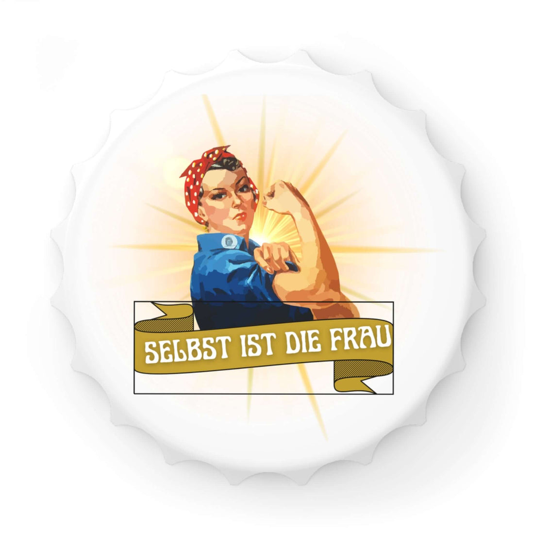 Flaschenöffner – „Selbst ist die Frau“ Ein Flaschenöffner, der nicht nur praktisch ist, sondern auch eine klare Botschaft vermittelt. Mit dem Spruch „Selbst ist die Frau“ wird er zum starken Statement-Accessoire für selbstbewusste Frauen.  Design: Humorvo