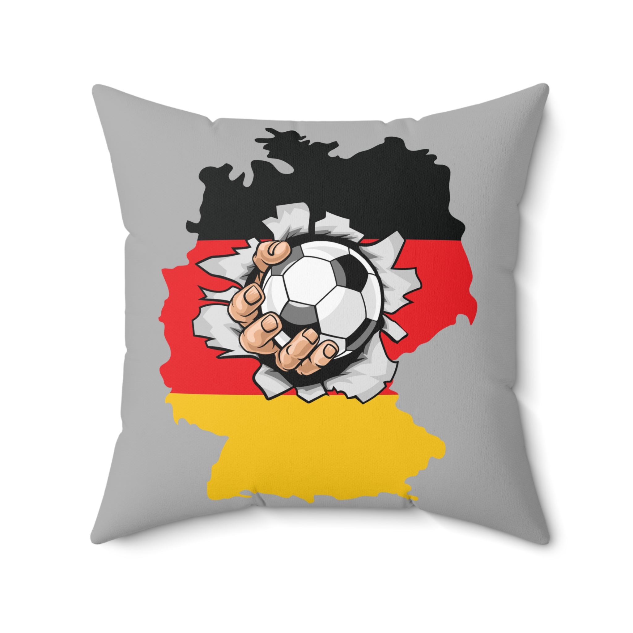 Deutschland Fußballkissen, Dekorkissen für Fußballfans in Grau