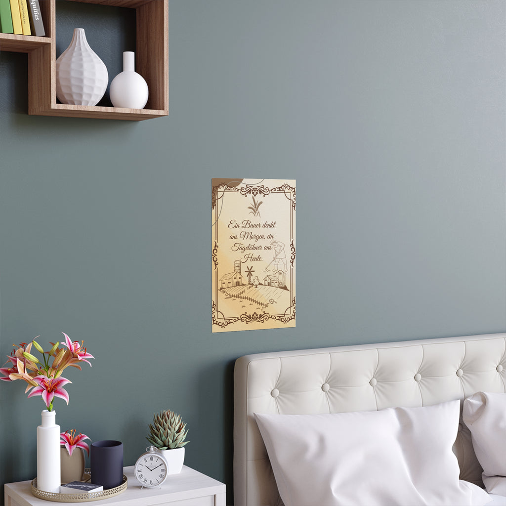 Vintage Bauernhaus Seidenposter, Rustikales Wanddekor an die Wand