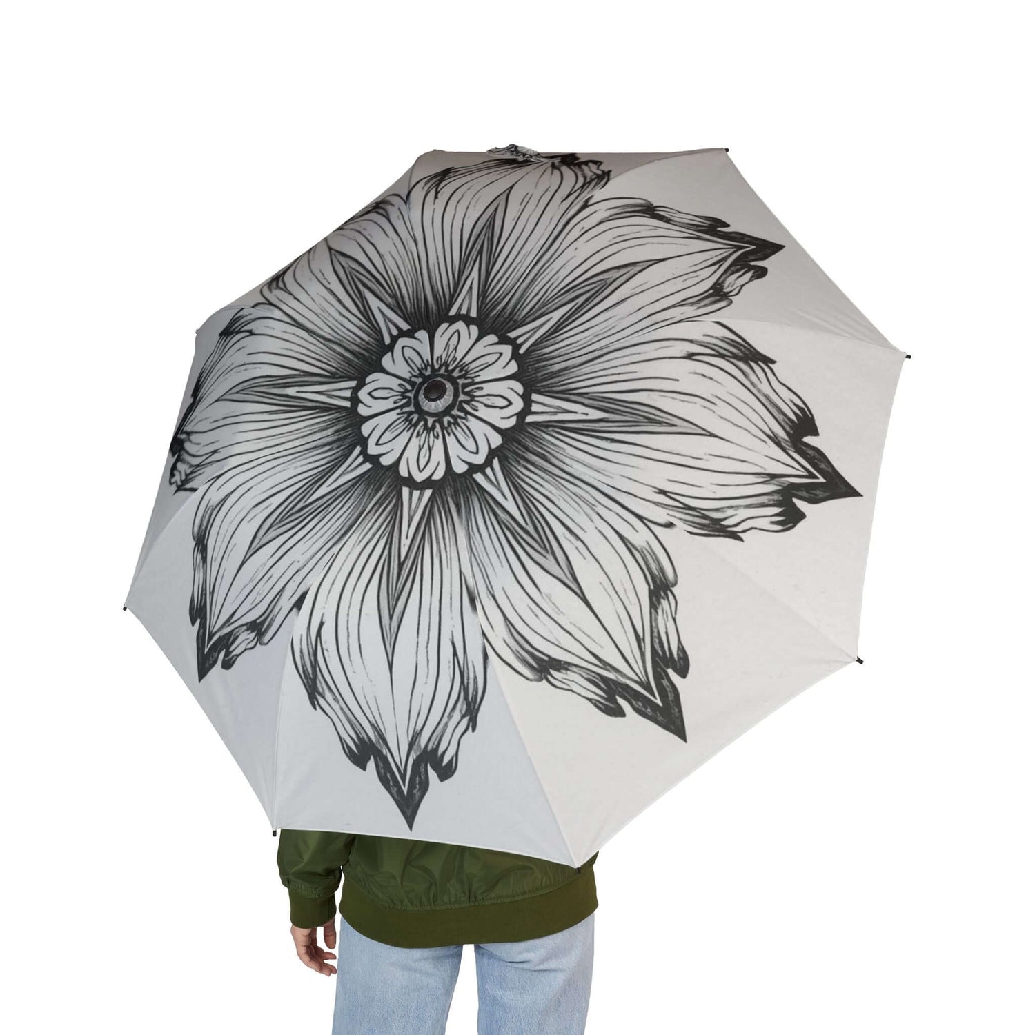 Stilvoller Regenschirm mit Blumenmuster, faltbare Regenbekleidung, perfektes Geschenk - Design-Familientruhe