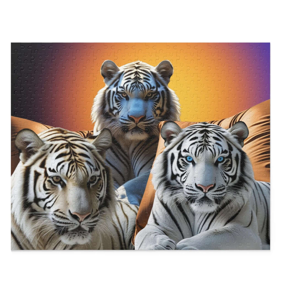 Details für Puzzle Weißer Tiger bei Sonnenuntergang 