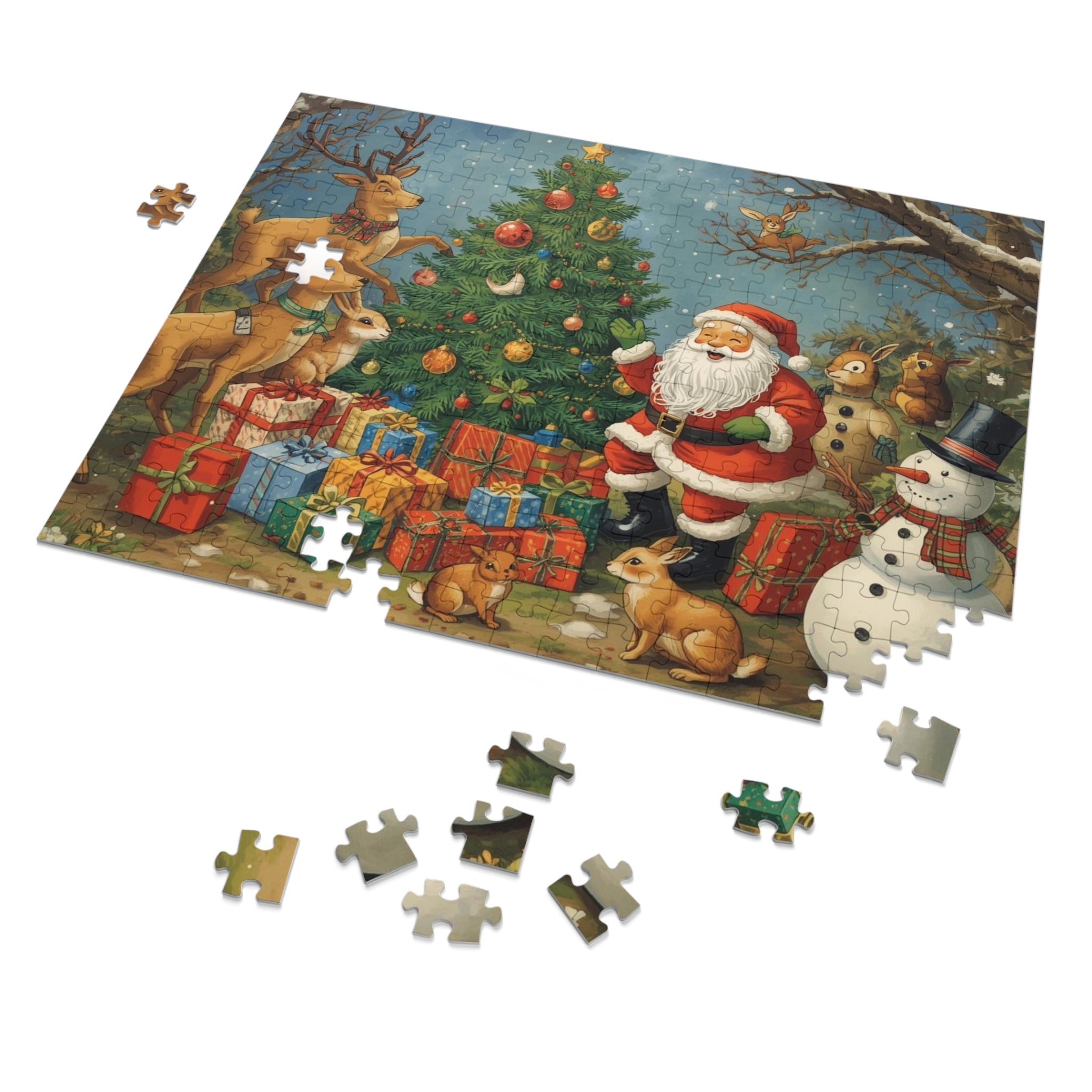 Festliches Weihnachtspuzzle, Weihnachtsaktivität für die Familie