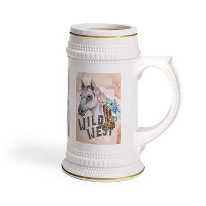 Bierkrug mit Pferdemotiv Ein Bierkrug, der nicht nur praktisch ist, sondern auch mit einem eleganten Pferdemotiv begeistert. Perfekt für Reitsport-Fans, Pferdeliebhaber oder als originelles Geschenk.  Design: Stilvolles Pferdemotiv – dynamisch, edel und a