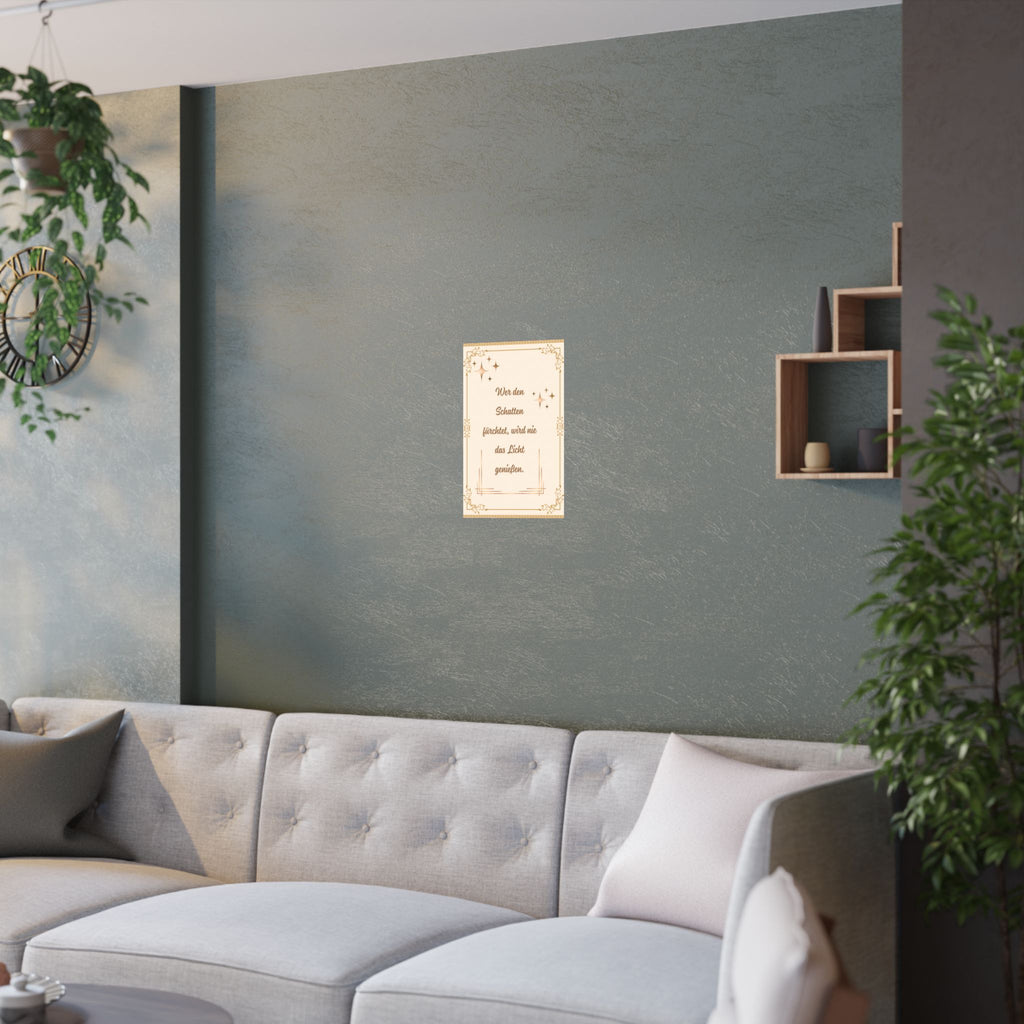 Elegantes Satin-Wandkunst-Poster | Inspirierendes Zitat-Dekor über das Sofa
