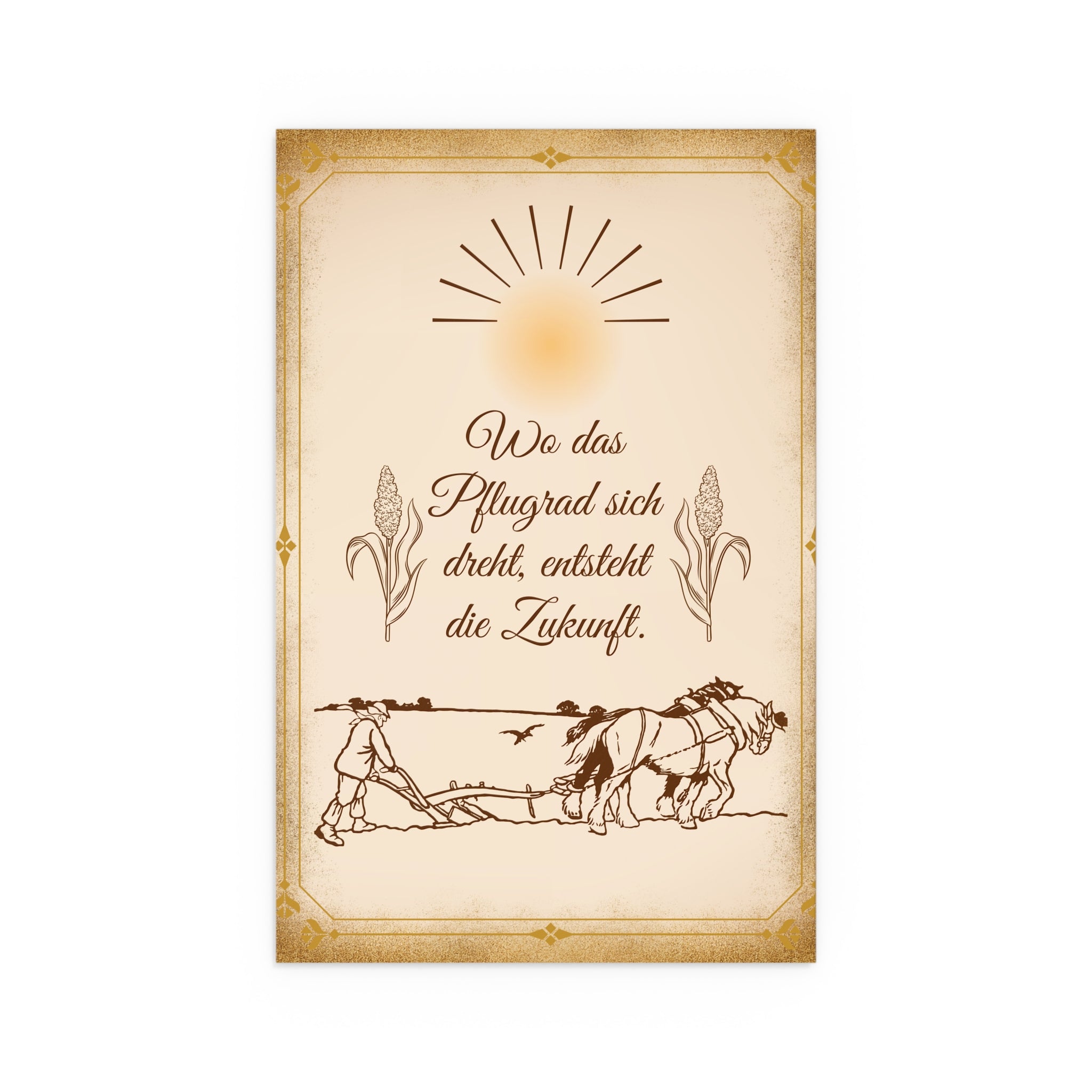 Rustikales Seidenposter mit motivierendem Zitat, Vintage-Bauernhof-Dekor
