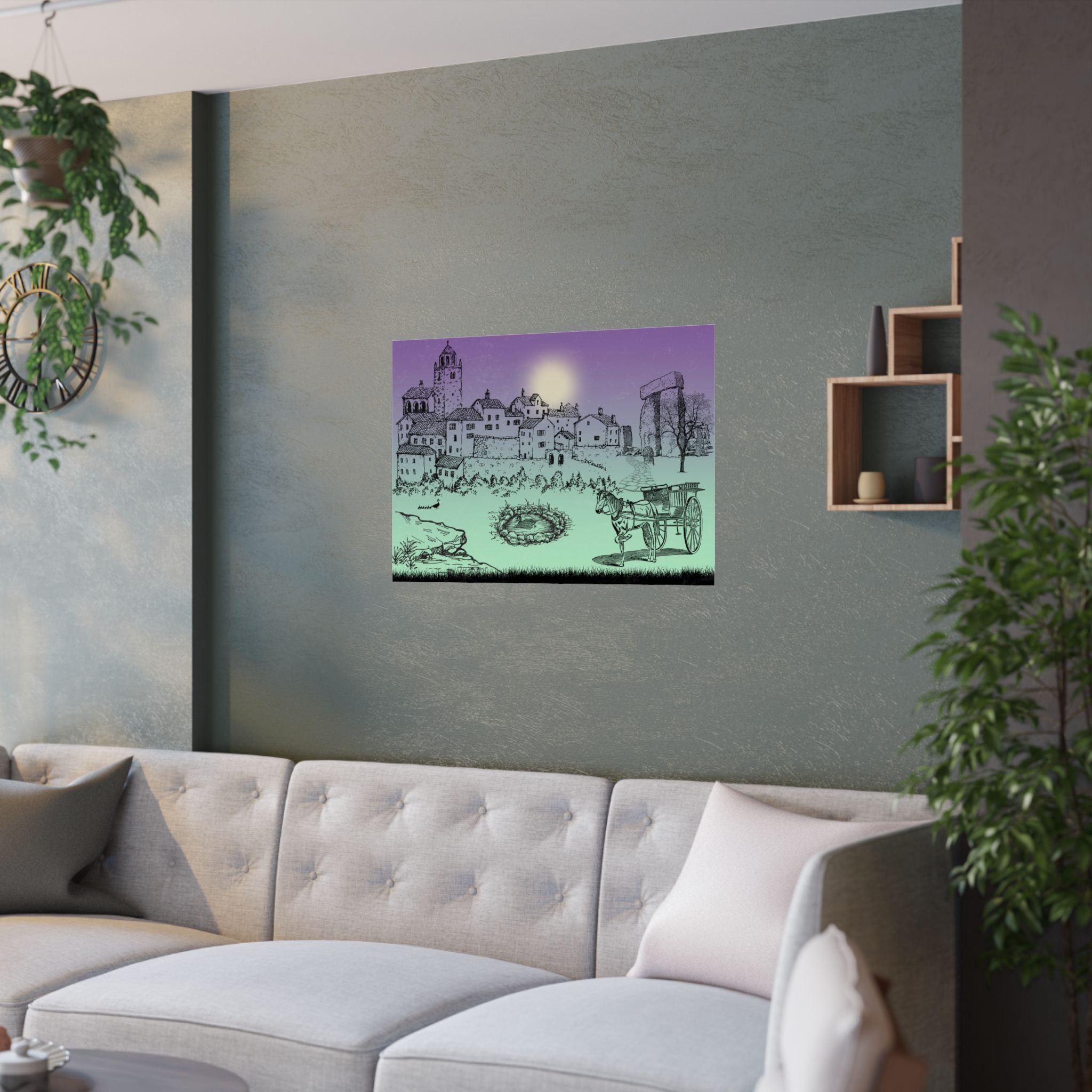 Schatten Satin-Poster, einzigartige Wandkunst für die Inneneinrichtung