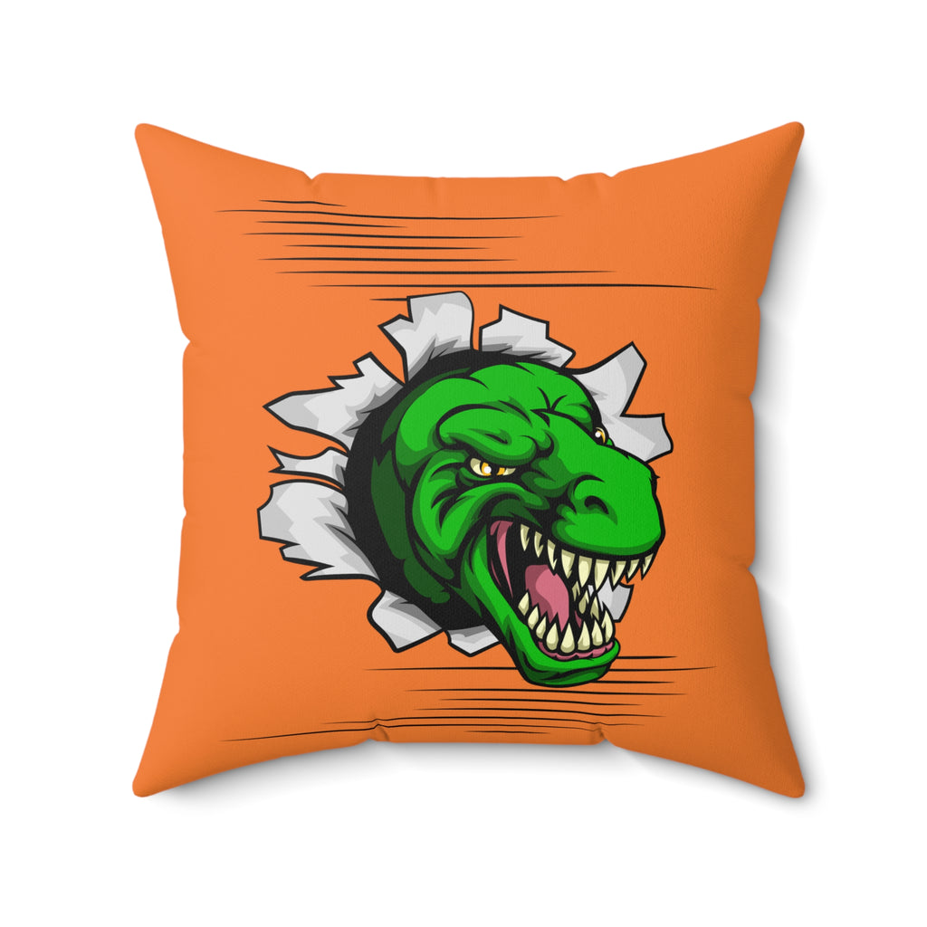Dinosaurier-inspiriertes Dekokissen, Lustiges Wohndekor orange