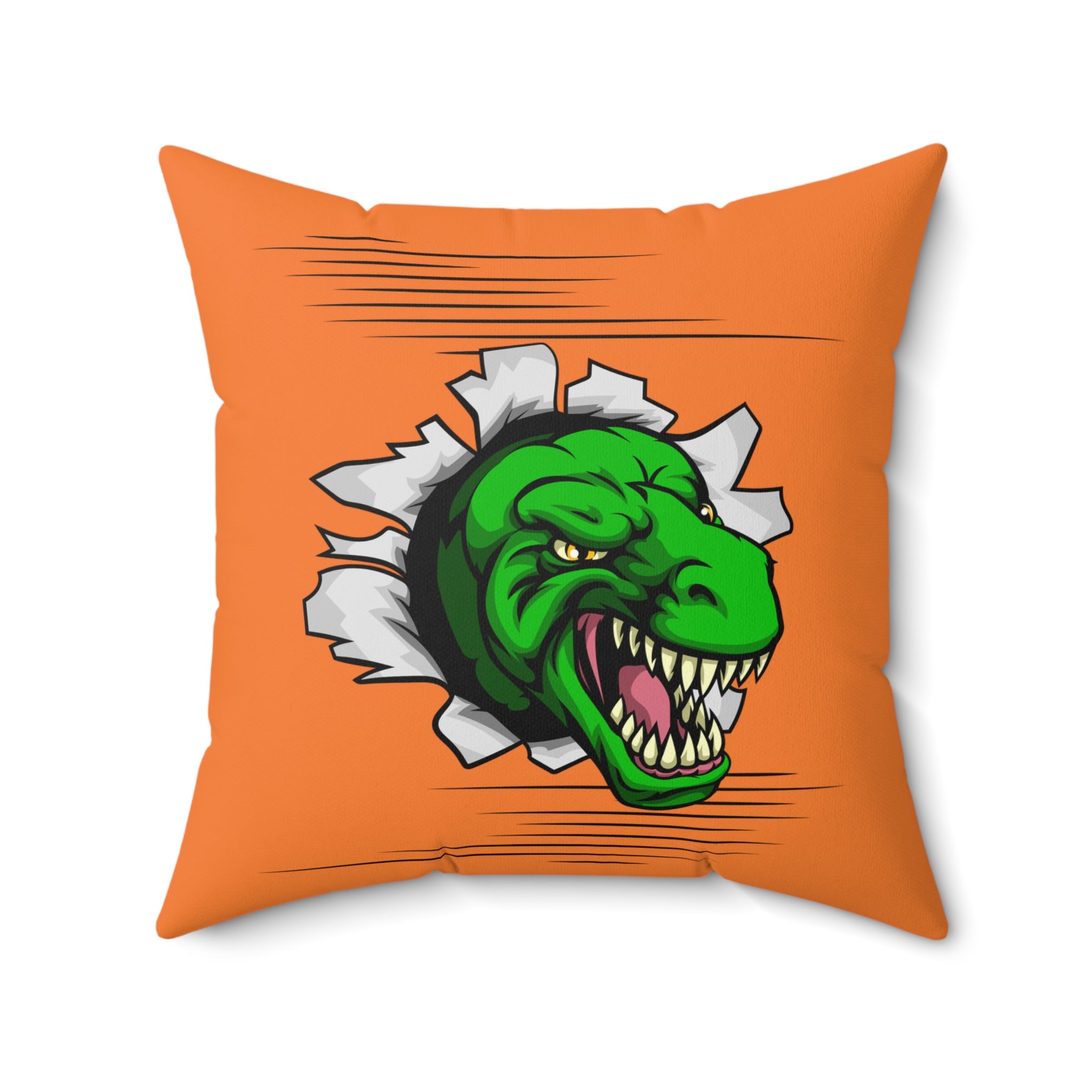 Dinosaurier-inspiriertes Dekokissen, Lustiges Wohndekor orange