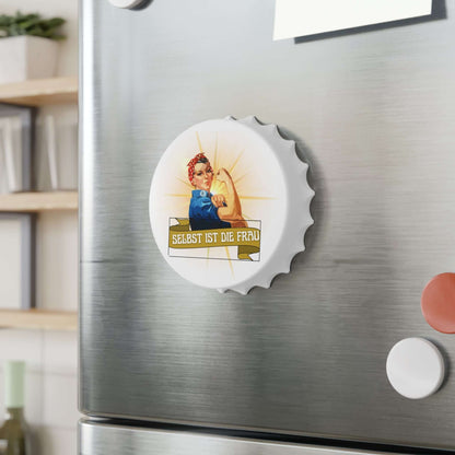 Flaschenöffner – „Selbst ist die Frau“ Ein Flaschenöffner, der nicht nur praktisch ist, sondern auch eine klare Botschaft vermittelt. Mit dem Spruch „Selbst ist die Frau“ wird er zum starken Statement-Accessoire für selbstbewusste Frauen.  Design: Humorvo