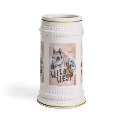 Bierkrug mit Pferdemotiv Ein Bierkrug, der nicht nur praktisch ist, sondern auch mit einem eleganten Pferdemotiv begeistert. Perfekt für Reitsport-Fans, Pferdeliebhaber oder als originelles Geschenk.  Design: Stilvolles Pferdemotiv – dynamisch, edel und a